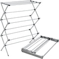Honey-Can-Do Oversized Collapsible Clothes Drying Rack, 35", 50 lb, Grey | Oversized 35" x 45" steel rack holds 50 lb and folds flat for storage. Air-dry a full load indoors or outdoors.