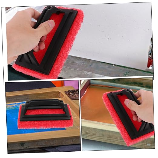 Mobestech 6pcs Screen Ink Remover Scrub Brush with Handle Cleaning Tool for Screen Printing and Compact Design for Easy Storage and Versatile Use