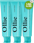 Ollie Fluoride Free 10% Nano Hydroxyapatite Toothpaste, Clean Mint, 4oz | Rod-Shaped Nano HAP, Remineralizes Enamel, Reduces Sensitivity, Reverses Small Cavities, Naturally Whitens Teeth, (Pack of 3)