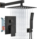 Aolemi Shower Faucet Set Rain Shower System with Handheld Spray Bathroom Shower Combo Rough-in Valve and Shower Trim Kit Included Oil Rubbed Bronze 10 Inch Wall Mount Shower Head