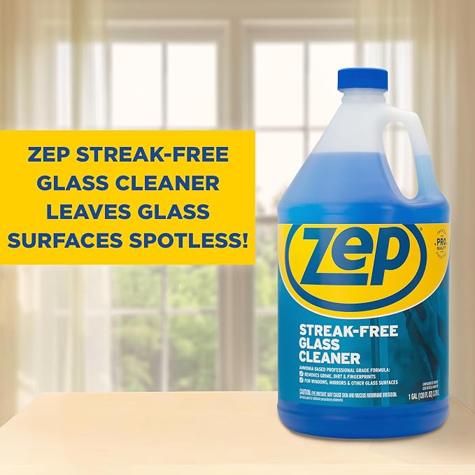 Zep Streak-Free Glass Cleaner - 1 Gallon - (Case of 2) ZU1120128 - Pro Formula Clean