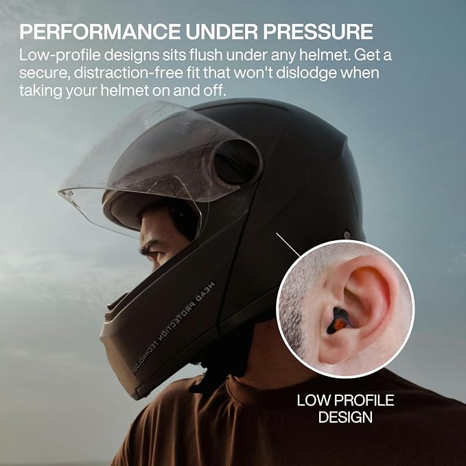 EARPEACE Moto PRO - Motorcycle Ear Plugs - Reusable Earplugs for Wind Noise Protection with High Fidelity Filter - Noise Canceling up to 24dB - Motorcycle Accessories - Includes Filter Set and Case