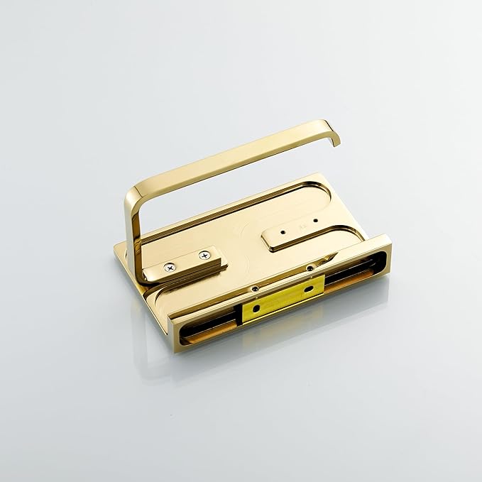 Toilet Roll Paper Holder Bathroom Solid Brass and Superior Hotel Style Wall Mount Tissue Roll Holder with Phone Shelf Bright Gold Finished