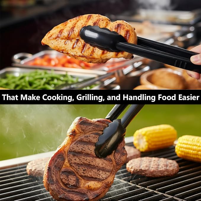 Plastic Serving Tongs Disposable Kitchen Tongs for Food Salad | 9 Inch Heavy Duty, BPA free, 24 Pcs, Perfect for Buffet, BBQ, Parties, Catering Supplies, Wedding, Banquet, Fruit, Ice