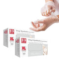 Jointown Basic Medical Clear Vinyl Exam Gloves - Latex-Free & Powder-Free - VGPF-3004 (2 Boxes of 100), Xtra Large
