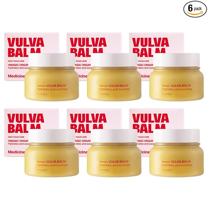 VMAGIC by Medicine Mama Organic Vulva Balm – Intimate Skin Care, Menopause Support – Relieves Feminine Dryness, Itching & Irritation – Hormone Free, Vaginal Moisturizer for Women – 6 Pack, 2 oz Each