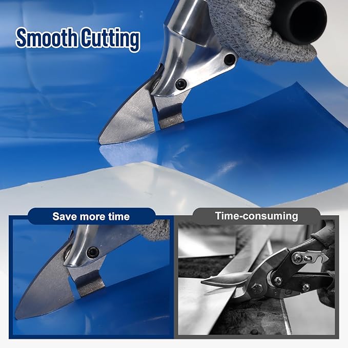 VlOXO Metal Shears Drill Attachment,Sheet Metal Cutter with 360 Degree Pivoting Handle Professional Sheet Metal Tools for Cut Steel, Sheet Metal Cutter Drill Attachment Can Curved and Straight Cutting