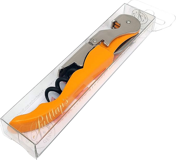 Pulltap's Genuine Classic 500 Waiter's Corkscrew – Double-Hinged Wine Key with Hinged Foil Cutter – Patented Design – Made in Spain – Yellow (Amarillo)