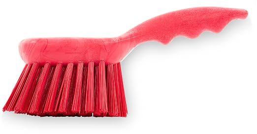 SPARTA 40541EC05 Plastic Scrub Brush, Utility Brush, Kitchen Brush With Hanging Hole For Cleaning, 8 Inches, Red - (Pack of 1)