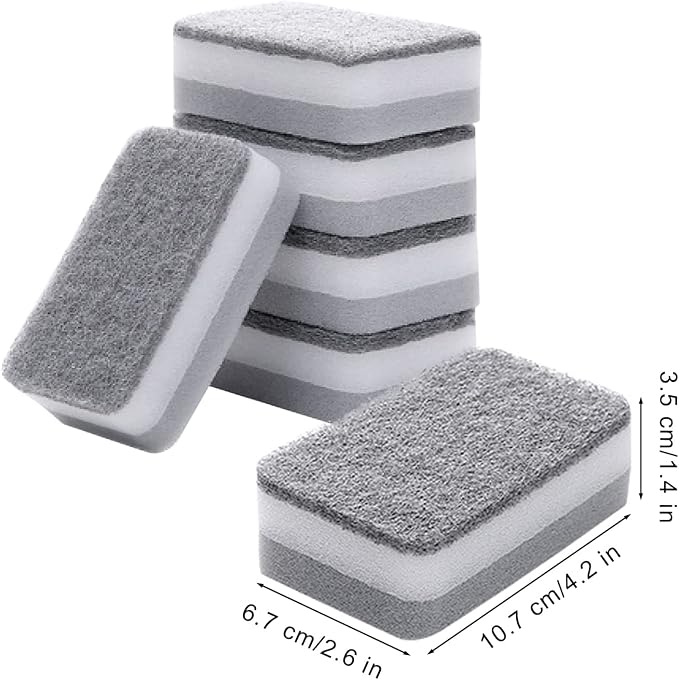 Individually Wrapped Sponges Kitchen Dishwashing Sponge Bulk, Non Scratch Dishes Scouring Pad Dishcloth, Odor-Free Sponge Wipes for Household Cleaning Dishes Travel Apartments (Grey 600 Pack)