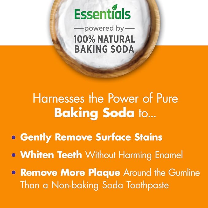 ARM & HAMMER Essentials Fluoride-Free Toothpaste,Whitening + Activated Charcoal Toothpaste of 4.3oz Tubes,Clean Mint,100% Natural Baking Soda,(Pack of 12)
