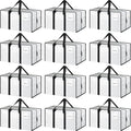 12 Pack Extra Heavy Duty Large Moving Bags with Strong Zipper, White | Comfortable Handles, Sturdy & Durable Clothes Storage Bags Totes Bins, Blue Packing Moving Boxes for College Supplies