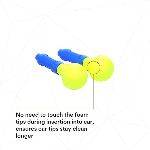 3M E-A-R Push-Ins Earplugs 318-1000, 28.0 dBs, 100 Pair, ANSI, Uncorded, No Roll, Push to Fit, Poly Bag