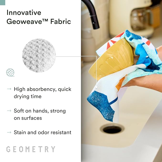 GEOMETRY Spring Kitchen Towels - Double Sided, Quick Dry Microfiber Cloth - Spring & Summer Dish Towels for Kitchen Drying - Premium Quick Dry Towel - Bubbling, 18" x 30" - 1-Pack
