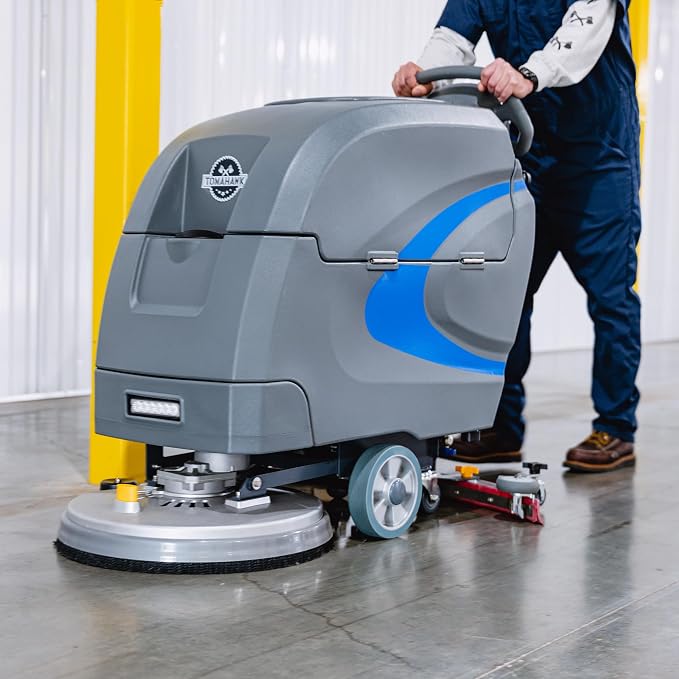 20” Auto Floor Scrubber Cleaner with Power Mop Brush Squeegee Cordless 24V Battery Powered