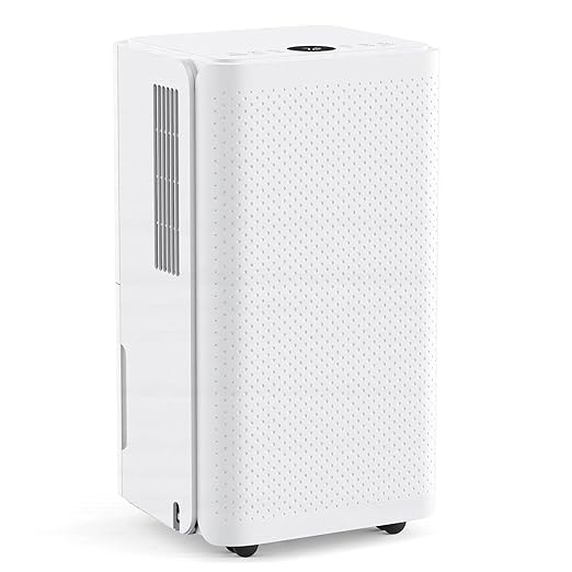 30Pints Dehumidifier with Drain Hose, 2,000 Sq.Ft Dehumidifier for Basement, 2L/0.53 Gallon Tank, Energy Star Cert. 38dB, Humidity Display Ring, Humidity Remover for Home, Bedroom & Bathroom