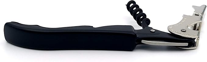Pulltap's Genuine Classic 500 Waiter's Corkscrew – Double-Hinged Wine Key with Hinged Foil Cutter – Patented Design – Made in Spain – Black (Negro)