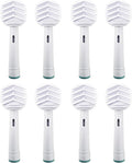 Tongue Brush Heads for Oral B Braun, 7000/Pro 1000/9600/500/3000/8000 and Smart Electric Toothbrush Brush Head Cleaner Scraper Replacement, 8-Pack
