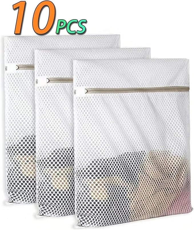 1-10PCS Mesh Laundry Bags For Delicates Protective Bag Durable Net Fabric Wash Bag Dirty Clothes Storage Travel Organization Bag(10pcs d)