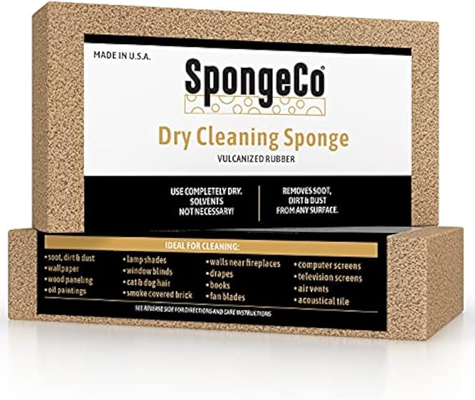 Dry Cleaning Soot Eraser Sponge 36 Pack - Pet Hair, Smoke, Dust and Dirt Remover, Chemical Sponge (36-3x6x1.5) Natural Latex Rubber Made in The USA