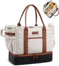 LOVEVOOK Insulated Lunch Bag Women with Triple Compartments & Bottle Holder | Double Deck Lunch Box,Reusable Lunch Tote for Everyday Family Meal Prep,Leakproof Cooler Bag for Work Picnic College,16L