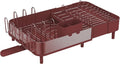 Expandable Dish Drying Rack, Versatile Brackets for Pots & Pans, Space Saving Kitchen Drying Rack, Dish Racks for Kitchen Counter, Stainless Steel Dish Drainers with Extendable Spout, Red