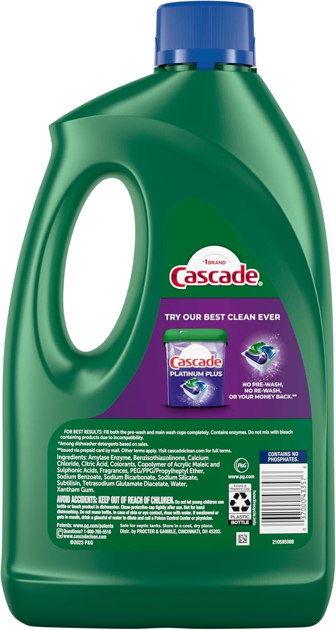 Cascade Complete Dishwasher Detergent Liquid Gel, Dish Detergent, Dishwasher Soap, Citrus, 75oz