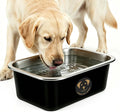 1.25 Gallons Large Stainless Steel Dog Water Bowl, High Capacity Metal Dog Food Bowls, Outdoor Dog Bowl Food and Water, X-Large, and Big Dogs & Cat, Black
