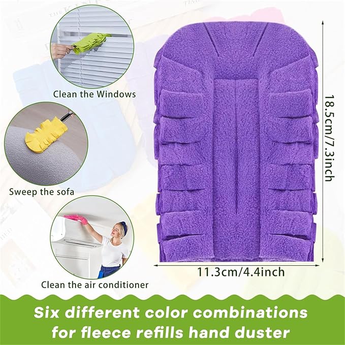 Reusable Chenille Microfiber Dust Duster, Bendable Microfiber Duster with Removable Washable Cloth Covers, 360°Electrostatic Duster Refills for Efficient Home Cleaning (5PCS)