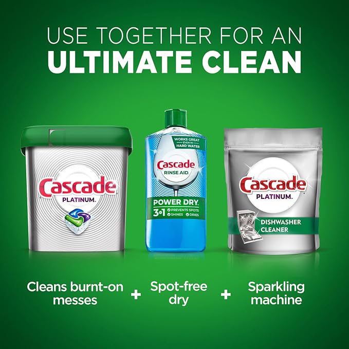 Cascade Platinum Actionpacs Dishwasher Detergent, Lemon Scent, 30 Count