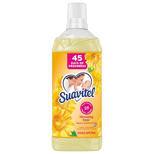 Suavitel Fabric Conditioner, Fabric Softener, 45 Days of Freshness, HE Compatible, 25 Small Loads, Morning Sun Scent, 25 fl oz