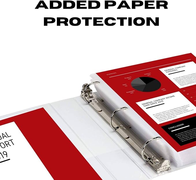 3 Ring Binder 3 Inch, 12 Pack, Heavy Duty Locking D-Ring, Holds 725 Sheets, Non-Stick Clear View Cover with Pockets for 8.5 x 11, PVC-Free, Assembled in USA, White - Ring Binder Depot | Non-Stick Clear View Cover with Pockets for 8.5 x 11, PVC-Free, No...