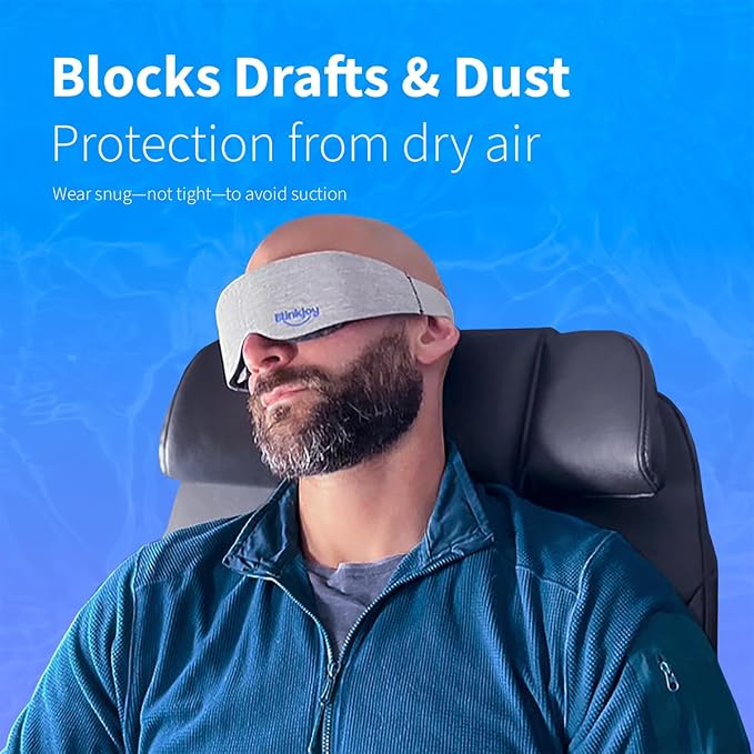 Blinkjoy Hydrating Sleep Mask for Dry Eye Relief – Moisture-Sealing Blackout Eye Mask Protects from Dust & Drafts, Preserves Eye Drops & Ointment, Lightweight (1st Gen)