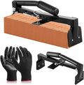 Adjustable Heavy Duty Brick Tongs Set Heavy Duty Block Tongs with Rubber Pad Handle and Work Gloves Adjustable 9-13.7 Inches Paver Tool for Bricks Lifting Carrying(Black)