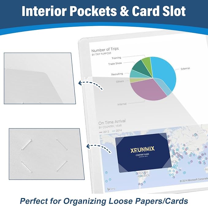 2-Inch 3-Ring Binder with Pockets, 2’’ Premium View Binders with Three Ring Binders Holds up to 450 Sheets US Letter Size, Bulk Pack of 6, Perfect for Home, Office, and School(XY014-WH)