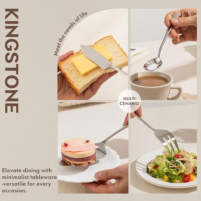 12 Piece 18/10 Serving Utensils Set, Stainless Steel Serving Set | Serving Utensils, Slotted Spoon, Fork, Tong, Soup Ladle, Cake Server, Butter Knife and Sugar Spoon for Buffet,Parties,Kitchen