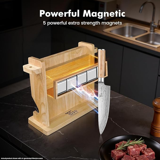SYOKAMI 2026 Upgrade Knife Set 14 Japanese Style Kitchen Knife Set with Torii-Style Magnetic Block, Razor-Sharp High Carbon Stainless Steel Knives Set for Kitchen with Anti-Slip Handle, Ideal for Gift