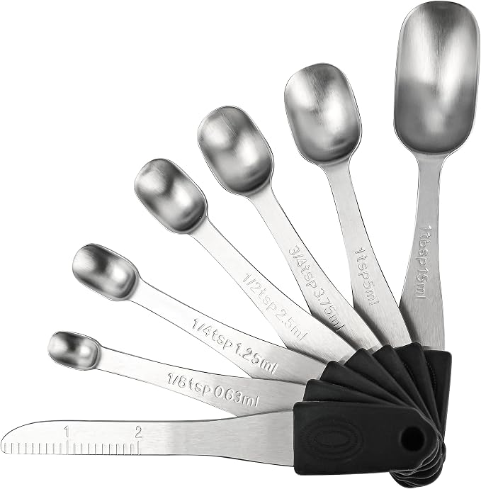 Magnetic Measuring Cups and Spoons Set 14, Stainless Steel Measuring Cups and Spoons Set, Heavy Duty Metric Measuring cups & Spoons with Leveler for Baking & Cooking, Black