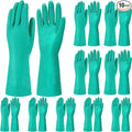 Potchen 10 Pairs Chemical Resistant Gloves Heavy Duty 15 Mil Nitrile Gloves Bulk for Cleaning, Resist Household Acid, Alkali and Oil (Medium)
