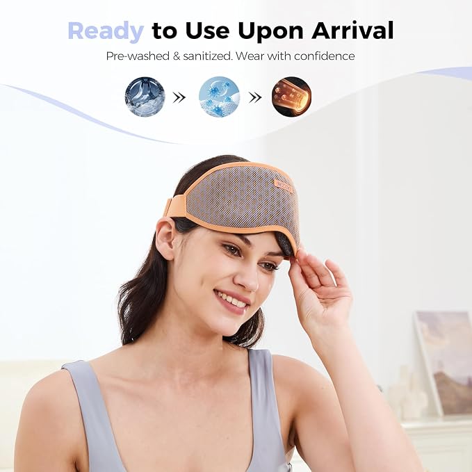 MZOO Pro Breathable Sleep Mask - Complete Blackout Sleeping Eye Mask for Side Sleeper, 3D Zero Pressure & Eyelash Friendly Night Blindfold Eye Covers, Travel Essentials & Birthday Gifts for Women Men