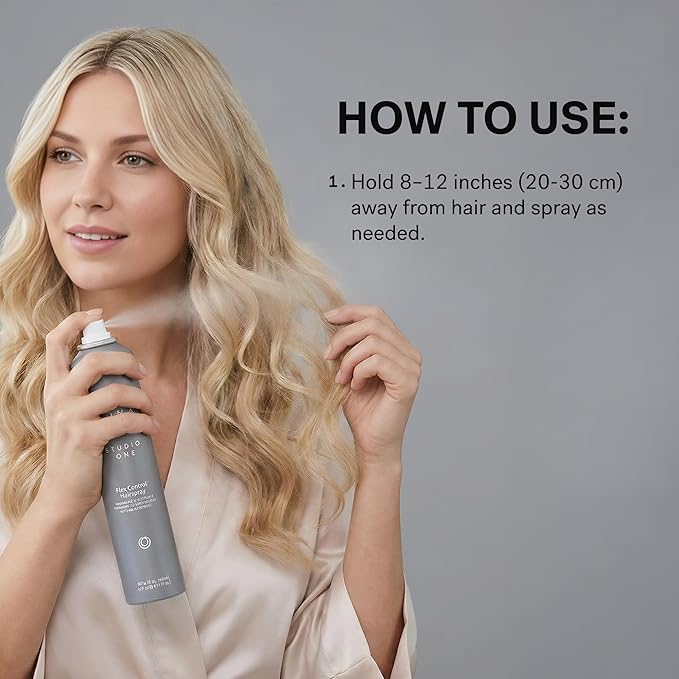 MONAT Studio One™ Flex Control Hairspray – Light to Medium Buildable Hold – Infused with REJUVENIQE® – Can be Used on Colored Hair – Fresh Smelling Scent – Style Memory for Humid Weather