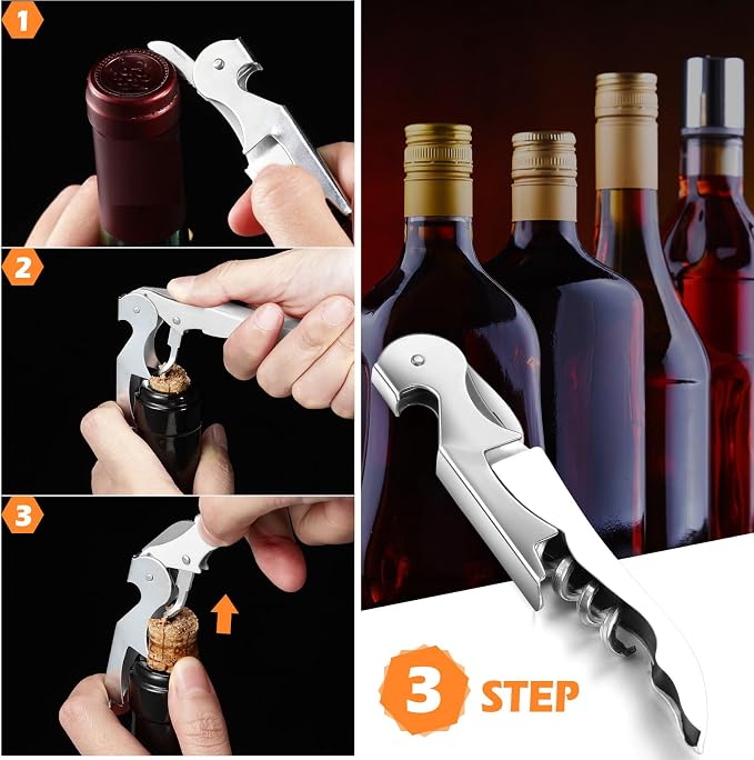 Honoson 40 Pcs Wine Key Opener Corkscrew Bottle Wine Opener Waiter Metal Heavy Beer Corkscrew Serrated Foil Cutter Key for Home Restaurants Bars Waiter Bartenders (Black,White)