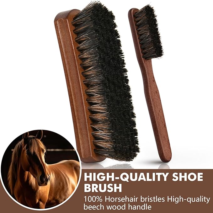 Leather Shoe Polish Kit - Birthday Gifts for Men, Dad, Shoe Shine Kit, Leather Boot Care Kit, Mens Gifts Ideas