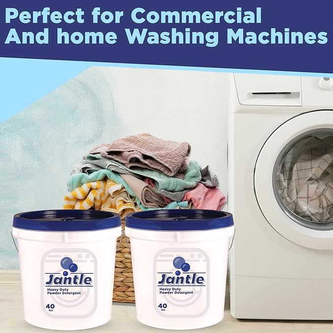 Laundry Detergent Powder Bucket, Low Suds Laundry Detergent Bucket - Lemon Scent- 40 lbs Pail Economical Powdered Detergent Commercial Laundry - for Commercial and Household Use - 40 Pounds (1 Bucket)