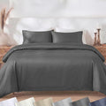 California Design Den 3-Piece Oversized King Duvet Cover Set - 400 Thread Count Sateen, Soft Comforter Cover Set, Button Closures, Corner Ties, Durable Bedding - Grey