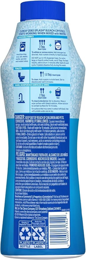 Clorox Zero Splash Bleach Crystals 24 oz