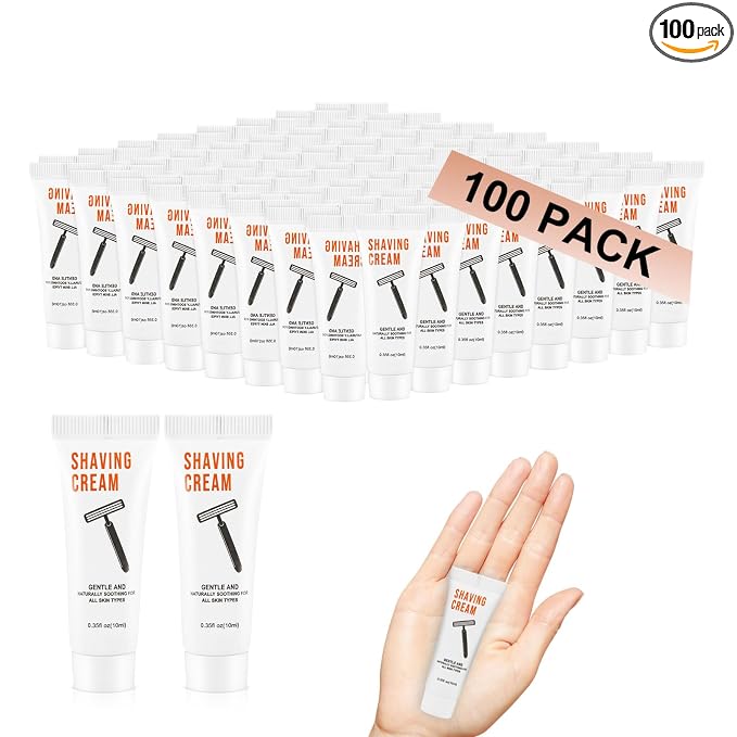 100 Shaving Cream Bulk Travel 10ml/0.35fl oz,Disposable Shaving Cream in Bulk Travel Shave Cream for Hotel Homeless,Jasmine