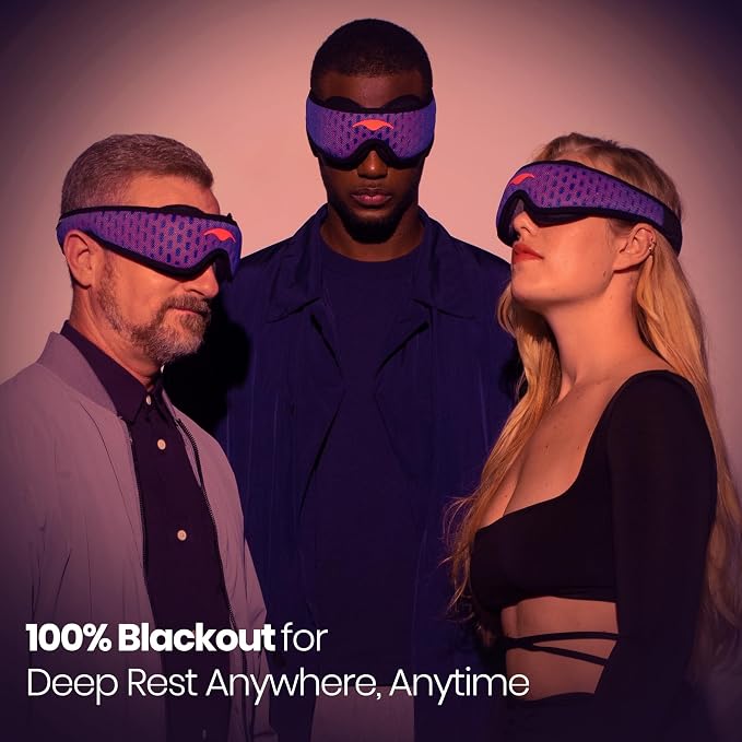 Manta Pro Sleep Mask - 100% Light Blocking Sleep Mask for Side Sleepers, Breathable and Comfortable, Spacious & Zero Pressure for Long Lashes, Perfect for Sleep/Travel/Nap/Shift Work