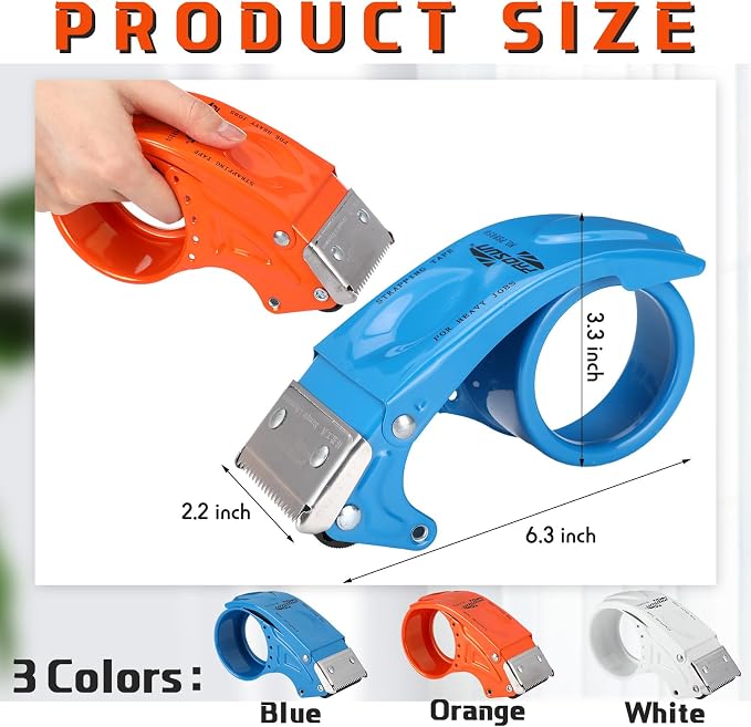 Watersay 6 Pcs 2" Packing Tape Gun Heavy Duty Tape Dispenser for Packing