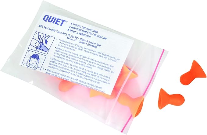 Howard Leight by Honeywell Quiet Reusable Earplugs, 5-Pair Vending Pack (QD-5)